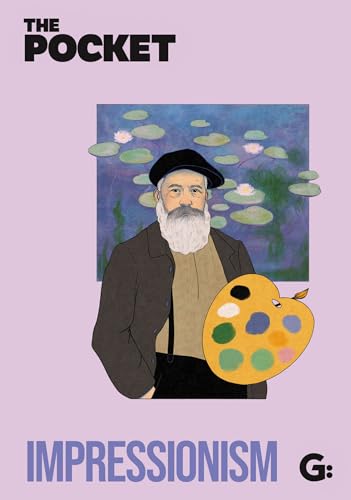 Book cover featuring a portrait of Claude Monet with a paint palette.