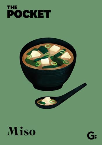 Illustration of miso soup in a dark bowl with tofu and green onions.