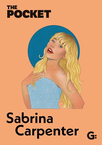 Portrait of Sabrina Carpenter with blonde hair against a peach background.