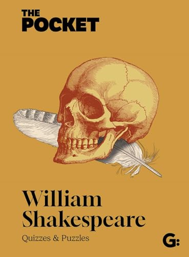 Book cover with a skull holding a quill pen, titled "William Shakespeare".