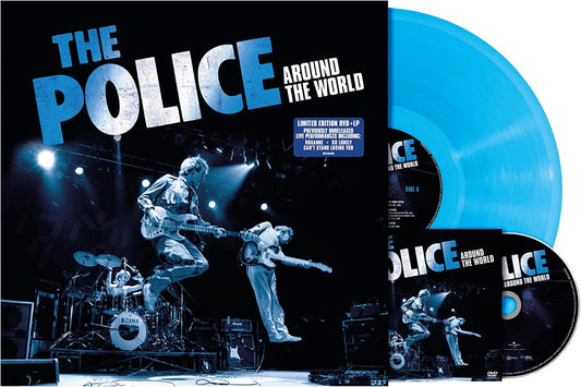 The Police “Around The World” limited edition blue vinyl LP and DVD.