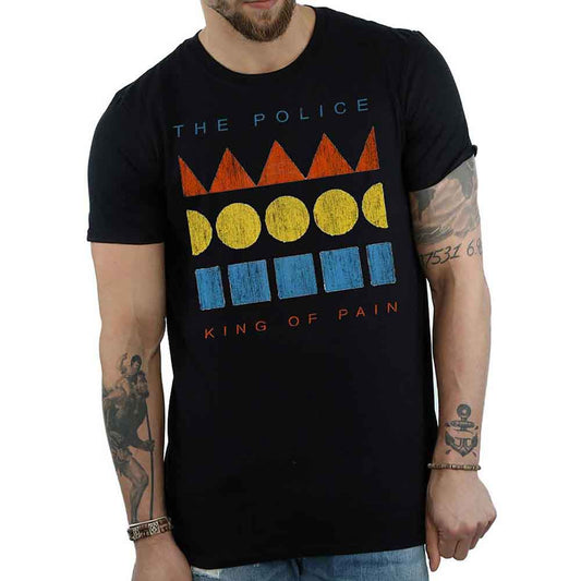 Black t-shirt with geometric design and "The Police" text.