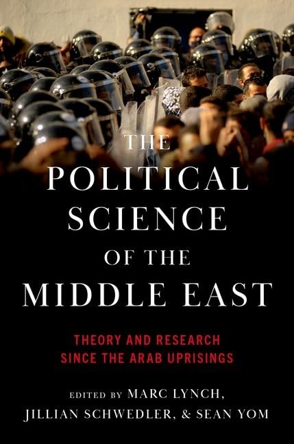 Book cover with protest image and white text: “The Political Science of the Middle East.”