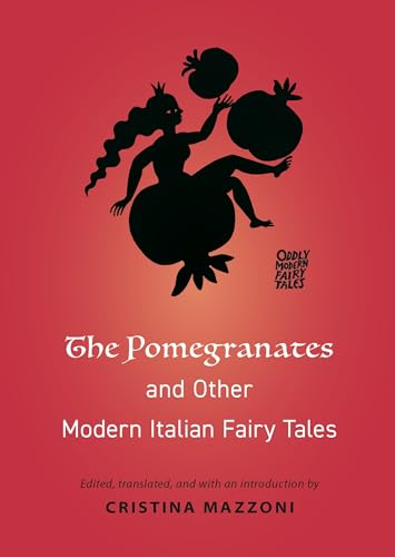 Red book cover with black silhouette of a woman and pomegranates.
