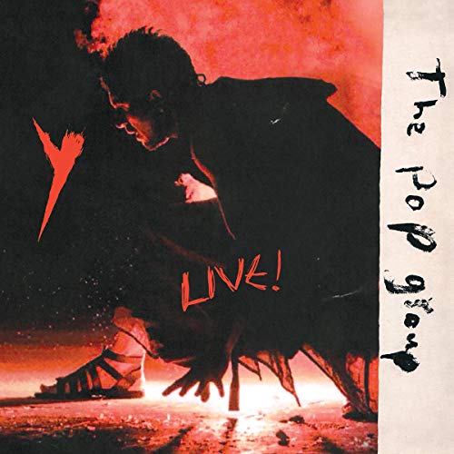 Red album cover for The Pop Group’s “Y Live” featuring a silhouetted figure.