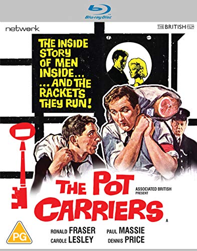 The Pot Carriers" Blu-ray cover featuring men carrying a large pot, 1958 film.