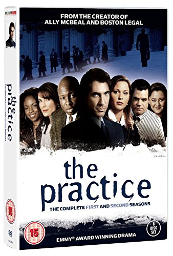 DVD cover for "The Practice" seasons one and two, featuring cast portraits.