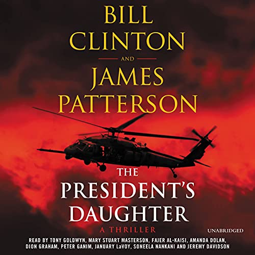 Book cover: helicopter in fiery background, title "The President's Daughter.
