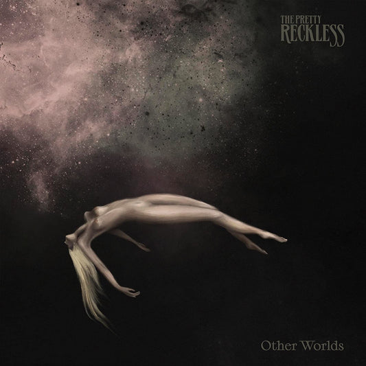 "Album cover with a nude woman floating in space, 'The Pretty Reckless' and 'Other Worlds' text."