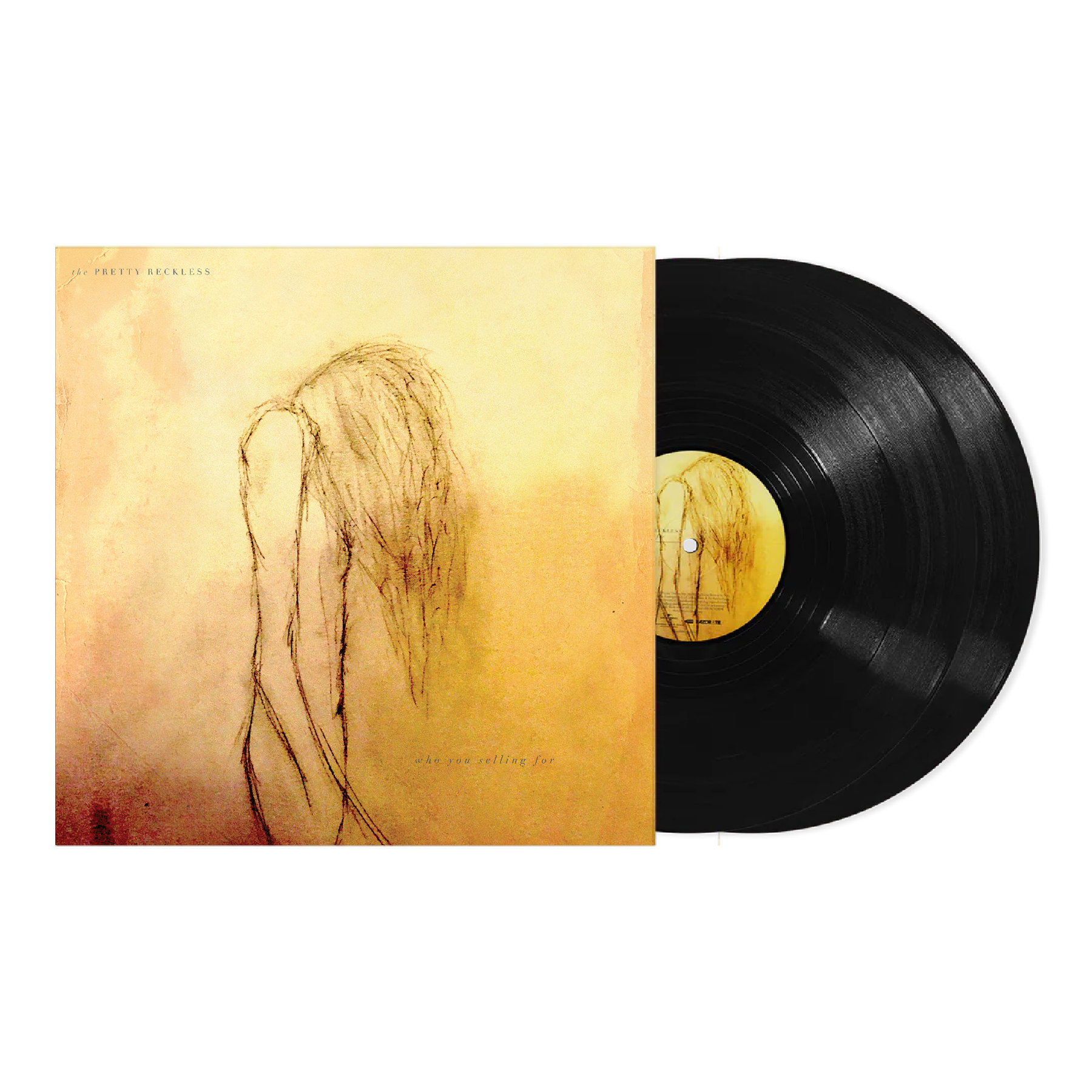 The Pretty Reckless vinyl record with a sketched figure on the cover.