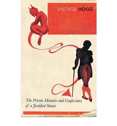 Vintage book cover with a devil and man in red, titled “Confessions of a Sinner”.