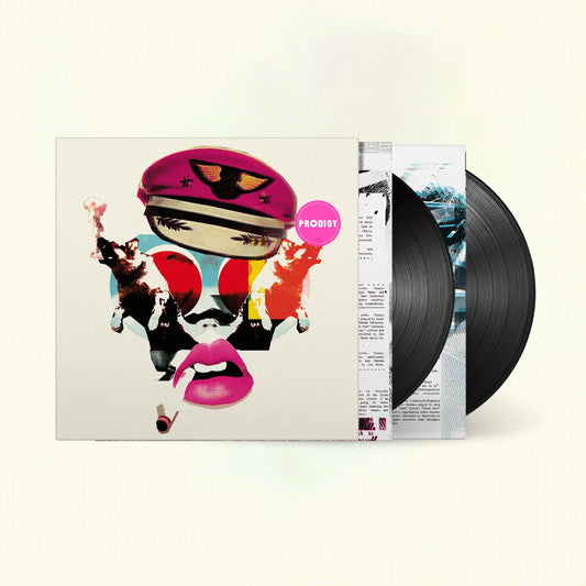 The Prodigy vinyl record with colorful, abstract cover art and black discs.