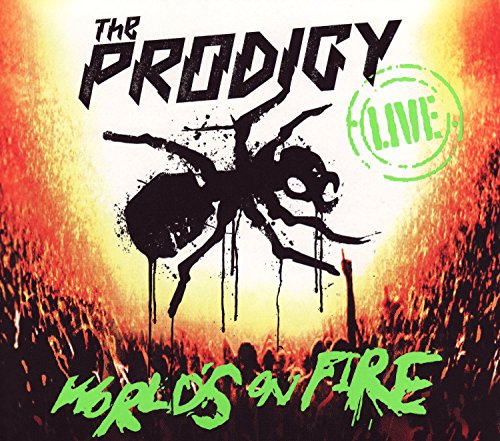 CD cover for The Prodigy’s “Worlds on Fire” with a large ant image.