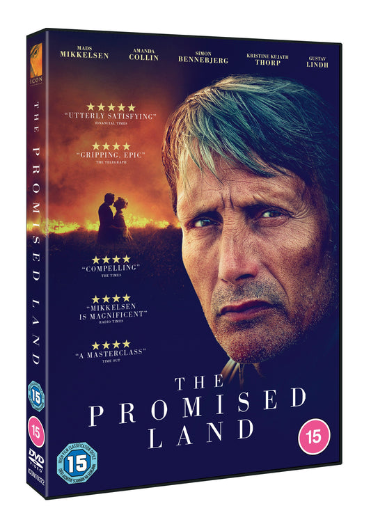 DVD cover for "The Promised Land" featuring a couple in a vast landscape.