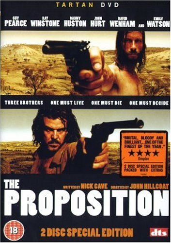 DVD cover for The Proposition featuring two men pointing handguns in an arid landscape.