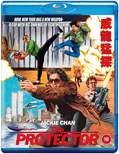 Blu-ray cover art featuring Jackie Chan in action scenes with explosions and New York skyline.