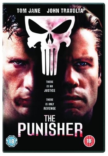 DVD cover for "The Punisher" featuring Tom Jane and John Travolta's faces.