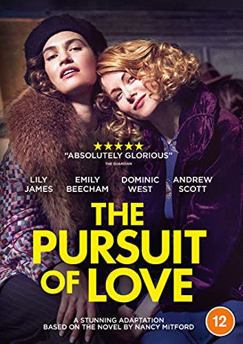 Two women with vintage hairstyles pose together on the DVD cover for The Pursuit Love.
