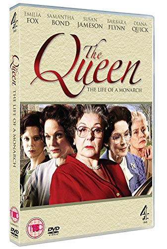 DVD case for "The Queen" with actresses' images on a beige background.