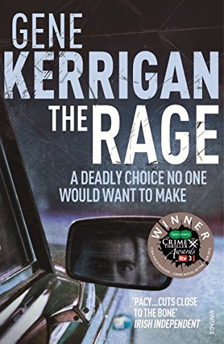Book cover for "The Rage" by Gene Kerrigan, featuring a car rearview mirror.