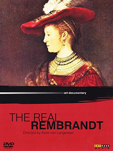 DVD cover featuring a portrait of a woman in a red hat, “The Real Rembrandt.”