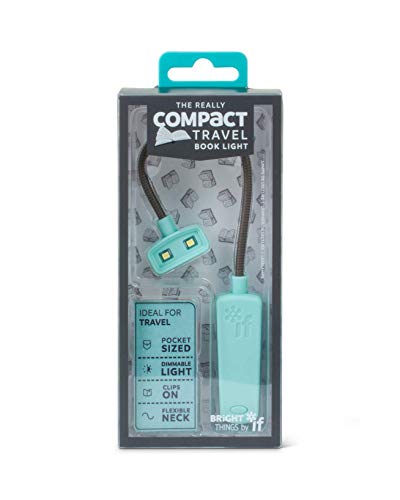 Mint green portable book light in clear packaging.