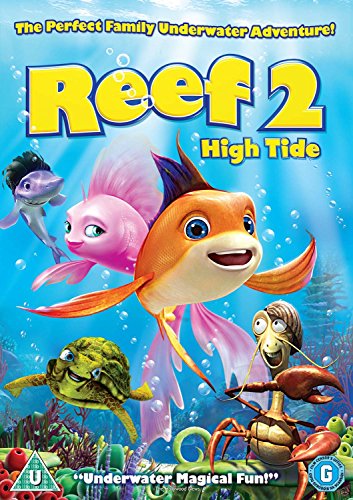 DVD cover for "Reef 2: High Tide" featuring animated underwater creatures.