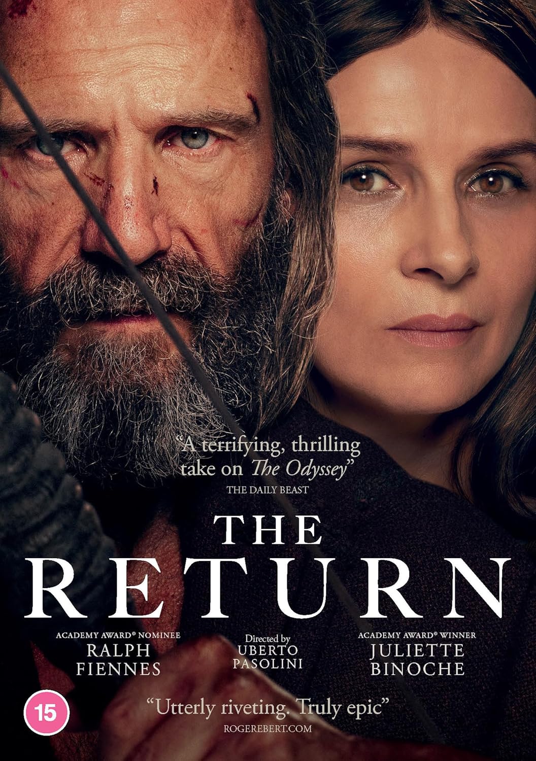DVD cover for "The Return" featuring Ralph Fiennes and Juliette Binoche.