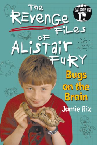 Book cover featuring a boy holding a snake, with handwritten text.
