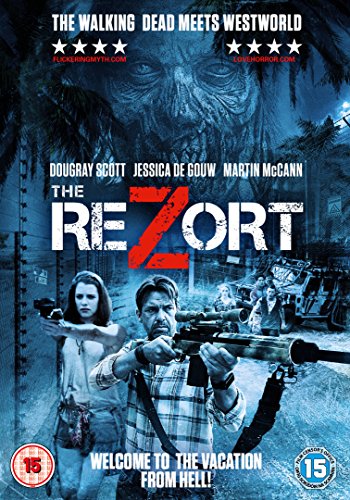DVD cover art for The Rezort featuring a man and woman holding firearms.