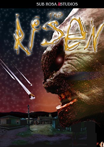 DVD cover for "The Risen" featuring a monstrous face and falling meteors.
