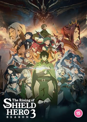 “The Rising of the Shield Hero” Season 3 DVD cover with anime characters.