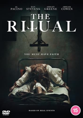 DVD cover for "The Ritual" depicting a person restrained on a bed.