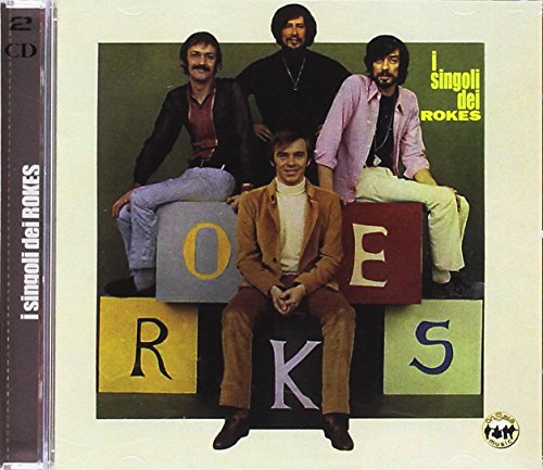 CD cover featuring four men and large letter blocks spelling “ROKES”.
