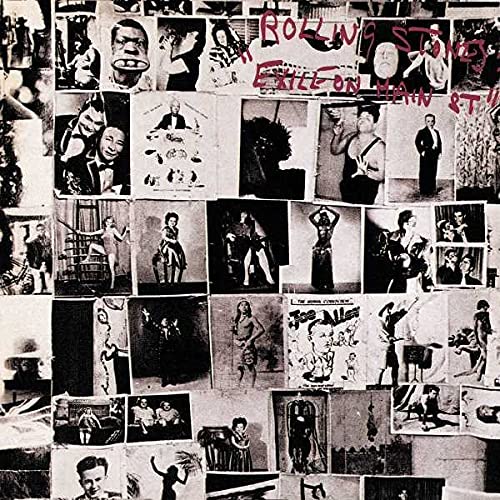 Collage of black and white photos on The Rolling Stones’ “Exile On Main St.” album cover.