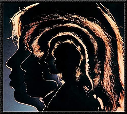 The Rolling Stones “Hot Rocks” CD cover: layered profile in warm tones.