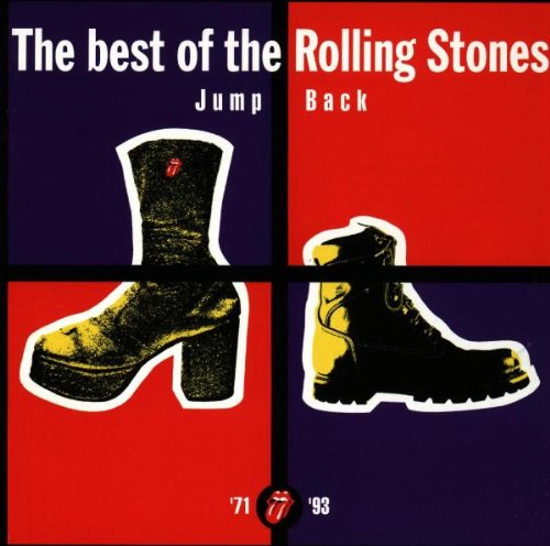 Rolling Stones “Jump Back” CD cover with boots and red/purple panels.