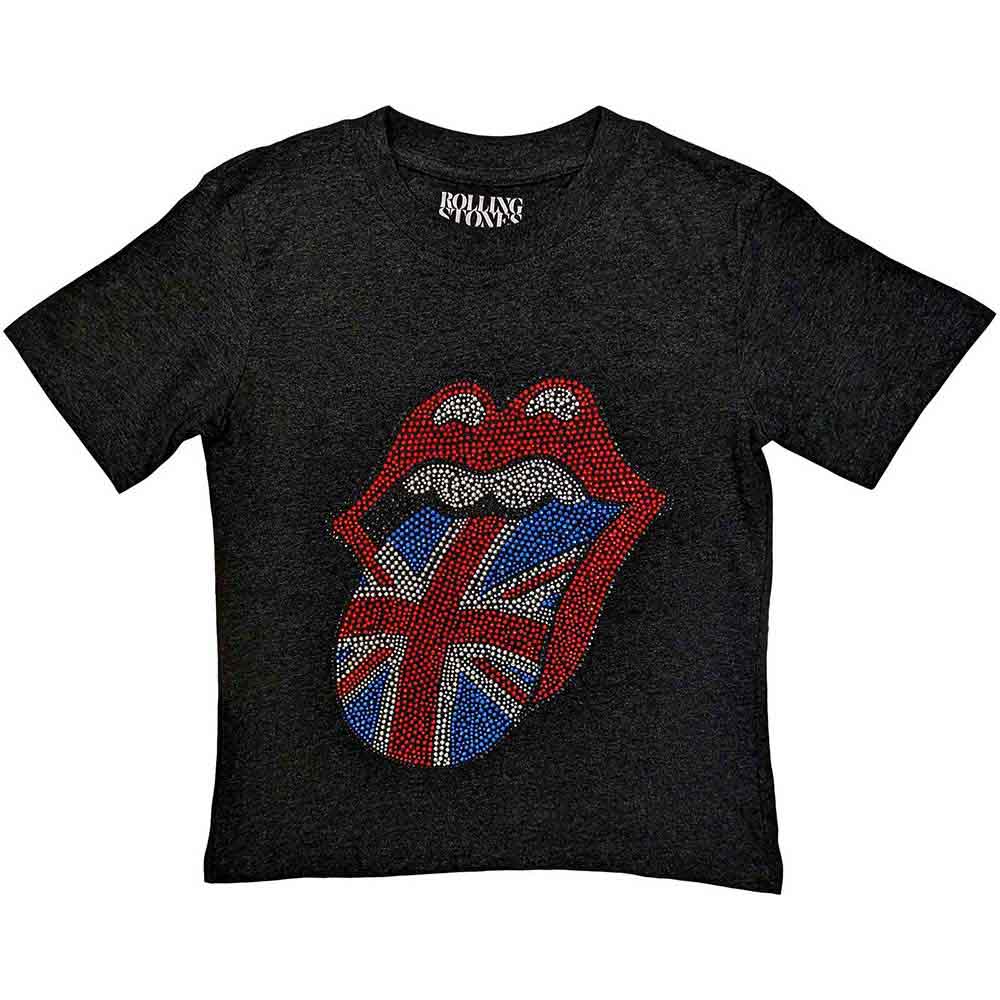 Rolling Stones kids t-shirt, embellished tongue logo, size 5-6 years.
