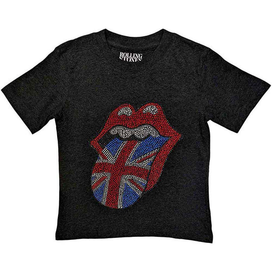 Rolling Stones kids t-shirt, embellished tongue logo, size 5-6 years.