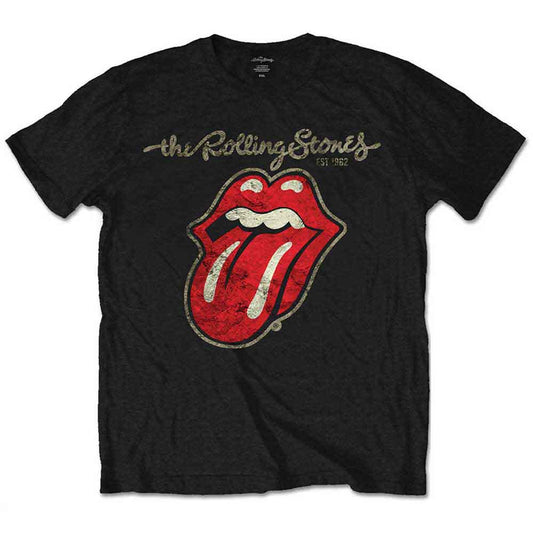 Rolling Stones kids t-shirt with iconic tongue and lips logo, age 13-14.