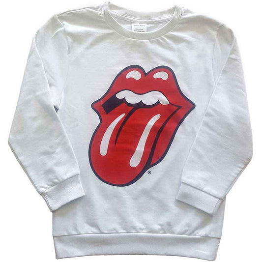 Blue kids' sweatshirt featuring The Rolling Stones' iconic red tongue logo.