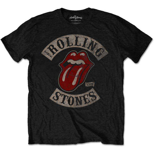 Child wearing a black Rolling Stones Tour '78 graphic t-shirt.