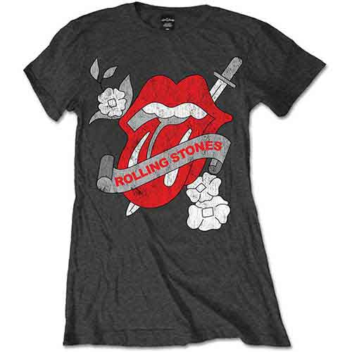 Ladies’ XX-Large Rolling Stones t-shirt with vintage tattoo-style graphic.