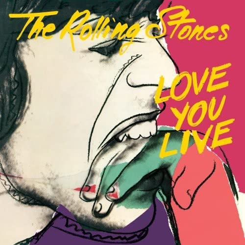 The Rolling Stones "Love You Live" CD cover, featuring Mick Jagger’s portrait.