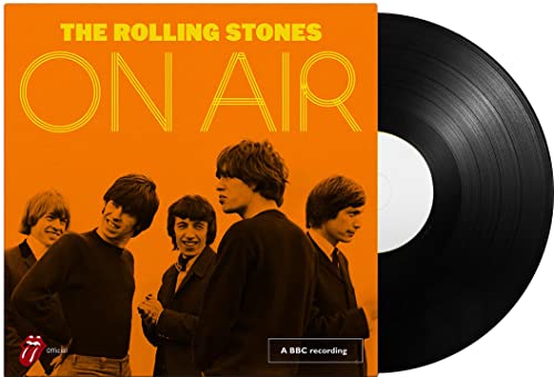 The Rolling Stones "On Air" vinyl record with band photo.
