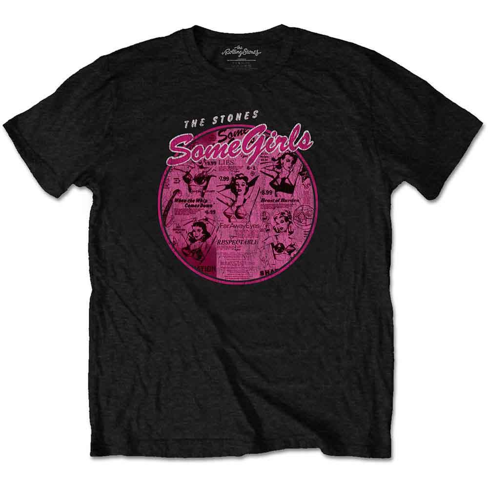Black Rolling Stones t-shirt with lips and "Europe 82" logo.