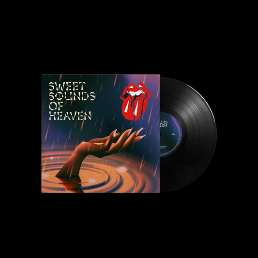 The Rolling Stones "Sweet Sounds of Heaven" vinyl record with colorful cover art.