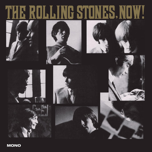 Black and white album cover featuring portraits of The Rolling Stones.