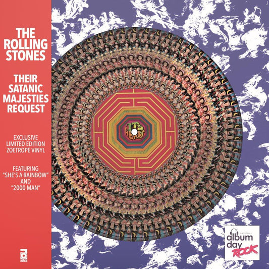 The Rolling Stones’ “Their Satanic Majesties Request” album cover, psychedelic design.