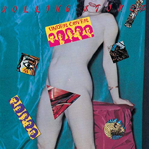 The Rolling Stones’ “Undercover” album cover with a nude figure and collage.